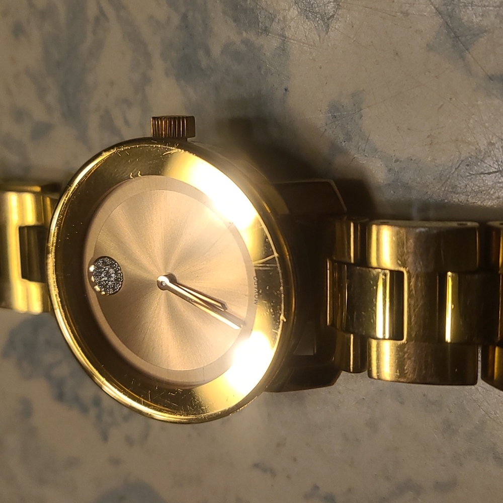 Movado Bold Rose Gold Used Needs Battery - Picture 2 of 8